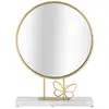 Image de Miroir d’appui en métal doré et marbre blanc 30x9x39,5 cm