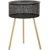 Image de Table basse en métal noir et doré ø 35x50 cm