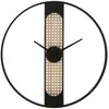 Image de Horloge murale ronde en métal noir et beige ø 60x5 cm