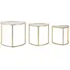 Image de Lot de 3 tables basses en métal doré 60x60x50-50x50x45-40x40x40 cm