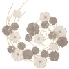 Image de Panneau décoratif 3d floral en métal multicolore 63,5x5x67,9 cm