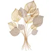 Image de Panneau décoratif 3d feuilles en métal doré 63x4x85 cm