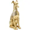 Image de Statue de chien assis en résine dorée 19,8x10x29 cm