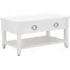Image de Table basse avec 2 tiroirs et plateau en bois blanc 90x60x47 cm
