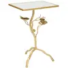 Image de Table basse en métal doré et plateau en verre miroir 40x30x60 cm