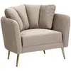Image de Fauteuil en polyester gris et pieds en métal doré 88x77x74 cm