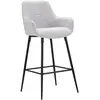 Image de Lot de 2 tabourets en tissu vert et pieds en métal 55x55x109 cm