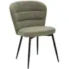 Image de Lot de 2 chaises en tissu vert et pieds en métal 58x60,5x85 cm