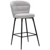 Image de Lot de 2 tabourets en tissu gris et pieds en métal 52x59x108 cm