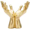 Image de Statuette en forme de mains jointes en résine dorée cm 25x15x24