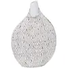 Image de Vase en résine blanche avec décors sculptés cm 30,5x11,5x46,5