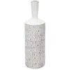 Image de Vase en résine blanche avec décors sculptés ø cm 15x49,5
