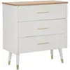 Image de Commode en bois blanc et marron avec 3 tiroirs cm 78x37x80