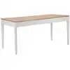Image de Table à manger rectangulaire en bois blanc et marron cm 180x90x80