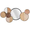 Image de Miroir mural en métal et bois marron et noir cm 123,2x4,4x63,5