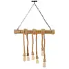 Image de Lustre en bambou et corde, 80x15x120 cm