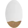 Image de Miroir mural rond en bois marron avec vagues ø cm 50x1,5x80
