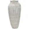 Image de Vase en résine blanche avec lignes géométriques ø 23x50 cm