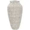 Image de Vase en résine blanche avec des lignes géométriques ø 22x44 cm
