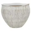 Image de Cachepot en résine blanc avec des lignes géométriques ø 30,5x24,5 cm
