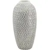 Image de Vase en résine grise avec décors géométriques ø 21x43 cm