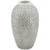 Image de Vase en résine grise avec décors géométriques ø 19,5x34 cm