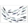 Image de Panneau décoratif 3d en métal bleu poisson cm 96,5x1,5x61