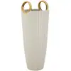 Image de Vase en céramique blanc avec lignes ø 18x45 cm
