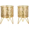 Image de Lot de 2 porte-vases en métal doré ø cm 16x20-13x20