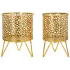 Image de Lot de 2 porte-vases en métal doré ø cm 16x20-13x20