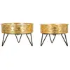 Image de Lot de 2 porte-vases en métal doré ø cm 20,5x13-18x13