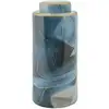 Image de Vase en céramique bleu avec couvercle ø 15x34 cm