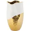 Image de Vase en céramique doré et blanc ø 20x35 cm
