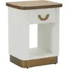 Image de Table de chevet en bois blanc et marron 48x40x62 cm