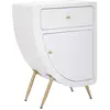 Image de Table de chevet en bois blanc 60x32x79 cm