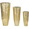 Image de Lot de 3 porte-vases en métal doré ø 50,8x114,9-40x92,7-29,8x70,5 cm