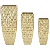 Image de Lot de 3 cache-pots en métal doré 38x38x94-30,5x30,5x76-23x23x63 cm