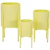 Image de Lot de 3 porte-pots en métal coloré ø 36x56,5-30x48,5-24x37,7 cm