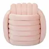 Image de Pouf tissé en velours rose cm 45x45x45
