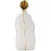 Image de Vase décoratif en céramique blanc et doré 16x8x40 cm