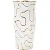 Image de Vase décoratif en céramique blanche et dorée ø 16x32,5 cm