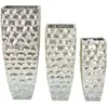 Image de Porte-pot en métal argenté ø 38,1x90,8-30,5x75,6-24,8x62,2. Cm