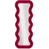 Image de Miroir mural en velours fuchsia 60x6x160 cm (taille miroir 42x144 cm)