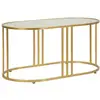 Image de Table basse en métal doré et verre cm 90x50x45