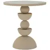 Image de Table basse en métal crème et miroir cm ø 40,5x42
