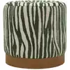 Image de Pouf en tissu blanc et vert ø 40x40 cm