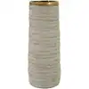 Image de Vase en résine beige à décor doré, ø 15,5 x 40 cm