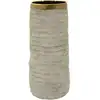 Image de Vase en résine beige à décor doré, ø 14 x 31,5 cm