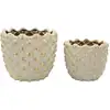 Image de Vases en céramique beige, lot de deux pièces, Ø 23x18 - 18,5x15,5 cm