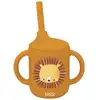 Image de Gobelet en silicone lion en silicone jaune 10,7x10x6,1 cm